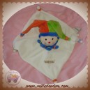 BABYNAT BABY NAT DOUDOU LUTIN PLAT ECRU ARLEQUIN BLEU OR SOS