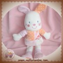 KIABI SOS DOUDOU LAPIN BLANC ROBE ROSE ORANGE COEUR