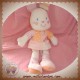 KIABI SOS DOUDOU LAPIN BLANC ROBE ROSE ORANGE COEUR