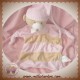 KIMBALOO SOS DOUDOU OURS PLAT RAYE ROSE BEIGE NOEUD PAPILLON