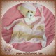 KIMBALOO SOS DOUDOU OURS PLAT RAYE ROSE BEIGE NOEUD PAPILLON