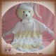 KIMBALOO SOS DOUDOU OURS PLAT RAYE ROSE BEIGE NOEUD PAPILLON