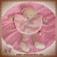 TEX DOUDOU OURS PLAT BEIGE AVEC JAMBES CORPS ROSE FLEUR