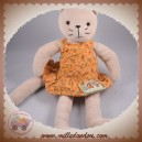 MOULIN ROTY SOS DOUDOU CHAT CHATTE AGATHE AVEC ROBE ORANGE