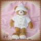 DOUDOU ET COMPAGNIE SOS OURS MARRON BARBOTEUSE BLANCHE