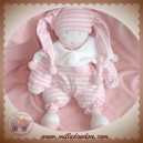 MOULIN ROTY SOS DOUDOU POUPEE FILLE RAYE ROSE BLANC PILOU