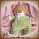 NICOTOY SOS DOUDOU OURS BEIGE CORPS VERT PAQUERETTE