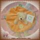 NICOTOY DOUDOU OURS BOUCLETTE BEIGE PLAT OVAL ORANGE SOS