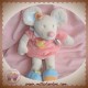 NATTOU SOS DOUDOU SOURIS LUNA ECRU ROBE ROSE PAPILLON 