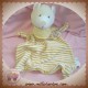 KIMBALOO SOS DOUDOU OURS PLAT RAYE JAUNE BLANC FOULARD