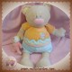 NATTOU SOS DOUDOU OURS BEIGE MUSICAL CORPS ORANGE BLEU