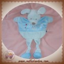 TEX DOUDOU CHIEN PLAT OVAL BLEU VICHY HERISSON SOS